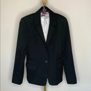 Express Black Women's One Button Boyfriend Blazer Fully Lined Sz 10/M
