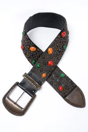 Extra-Wide Stone Studded Belt