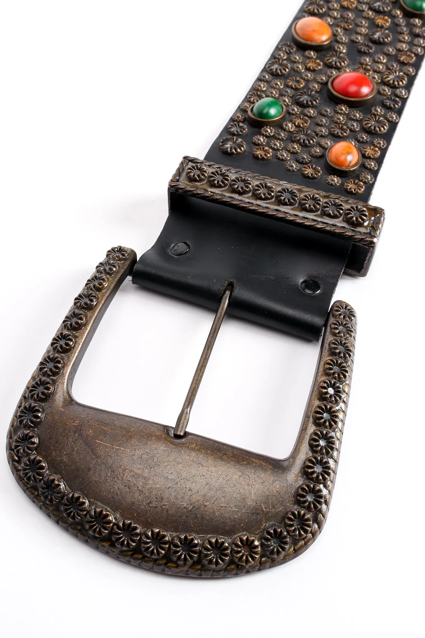 Extra-Wide Stone Studded Belt