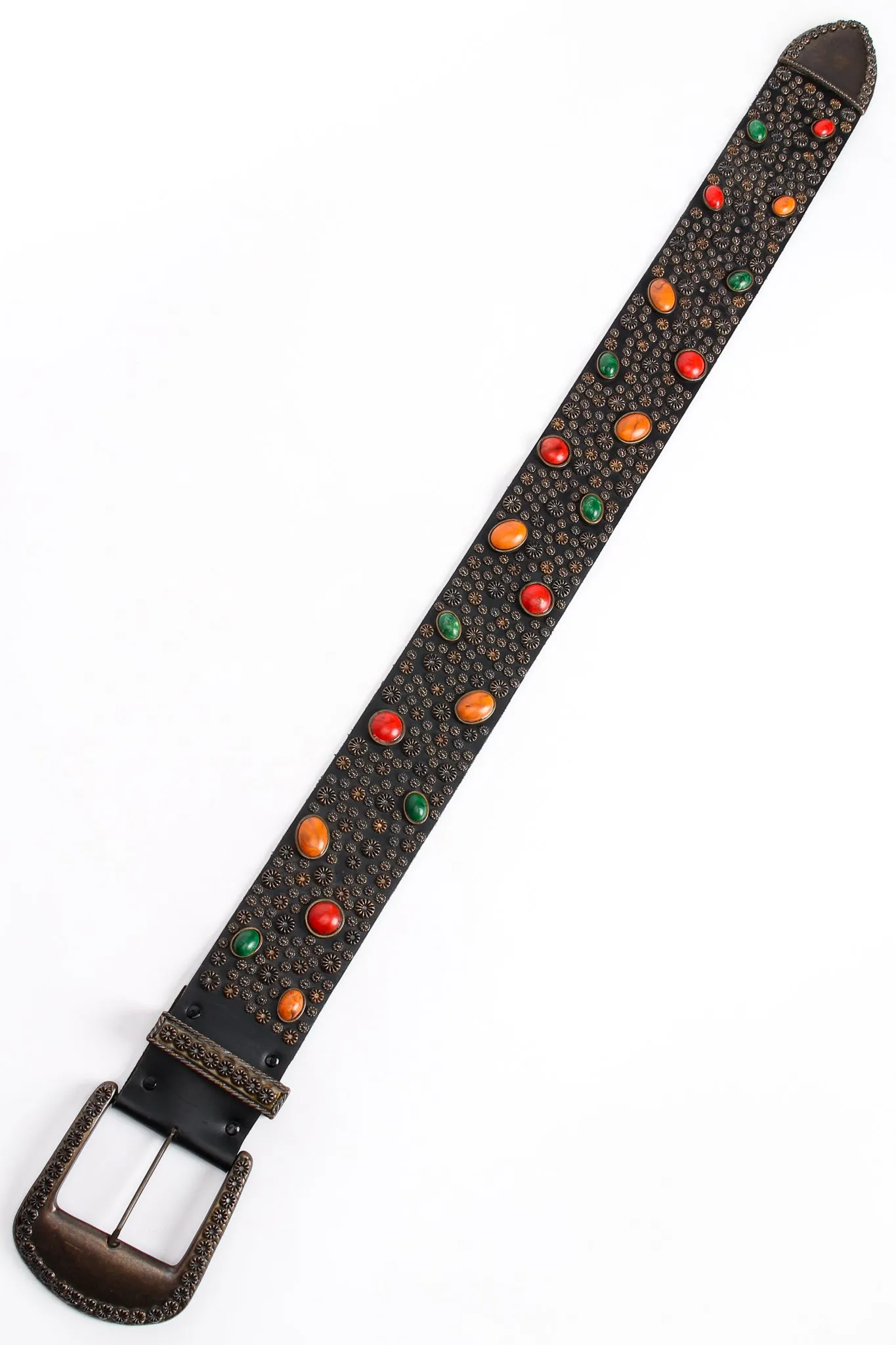 Extra-Wide Stone Studded Belt