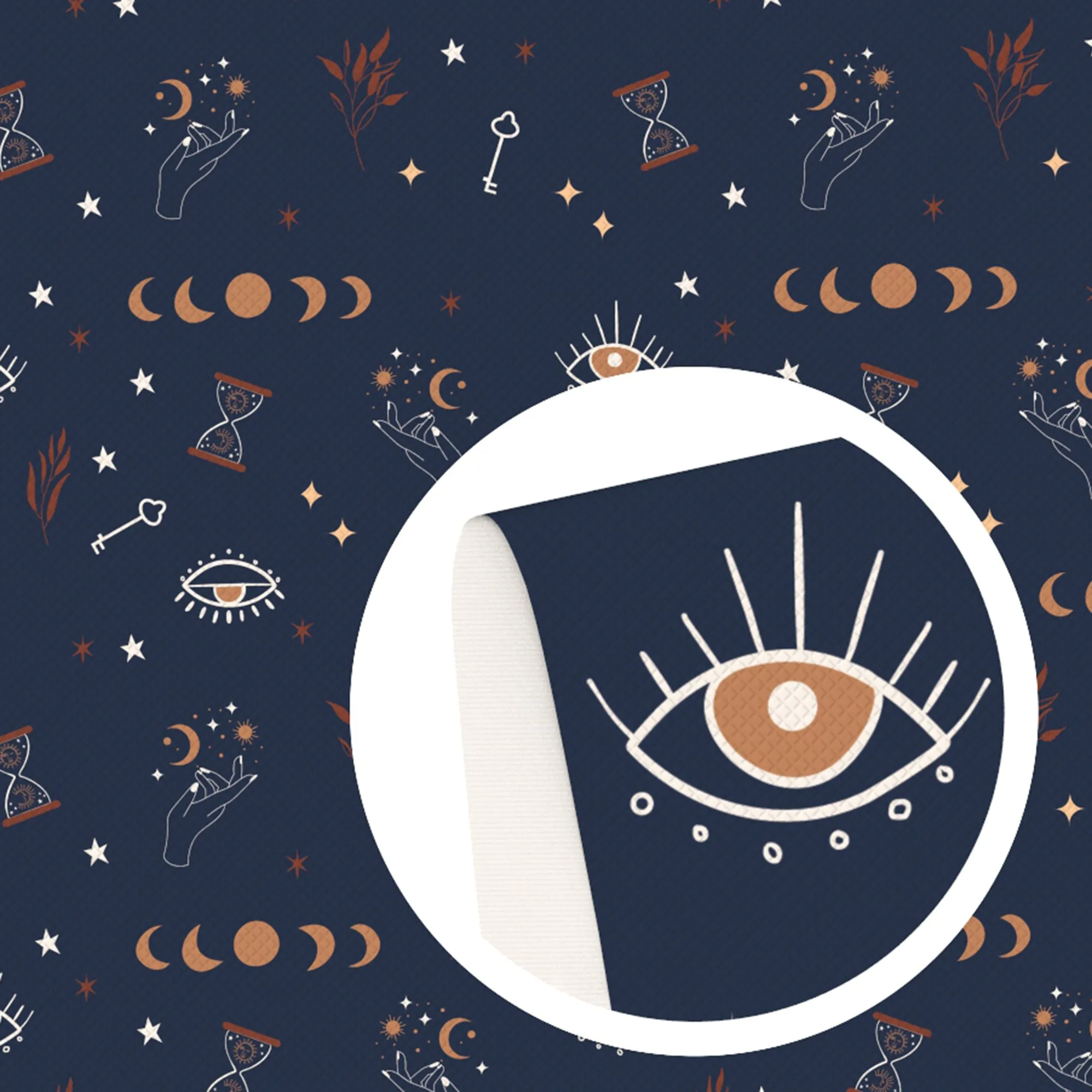 Eye Theme Printed Fabric