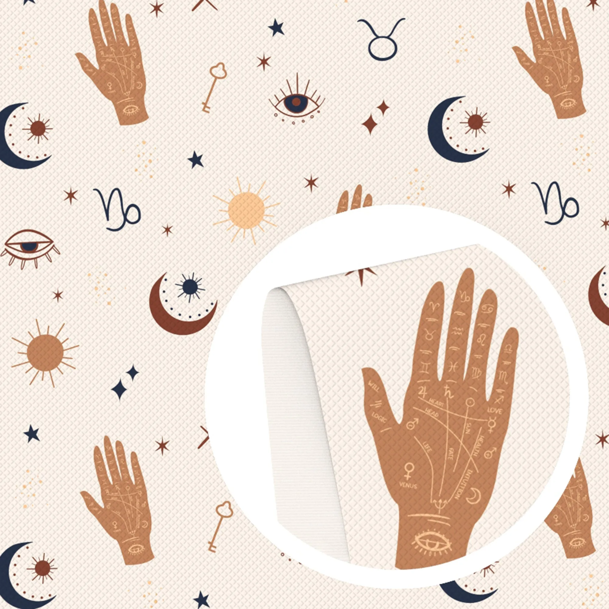 Eye Theme Printed Fabric