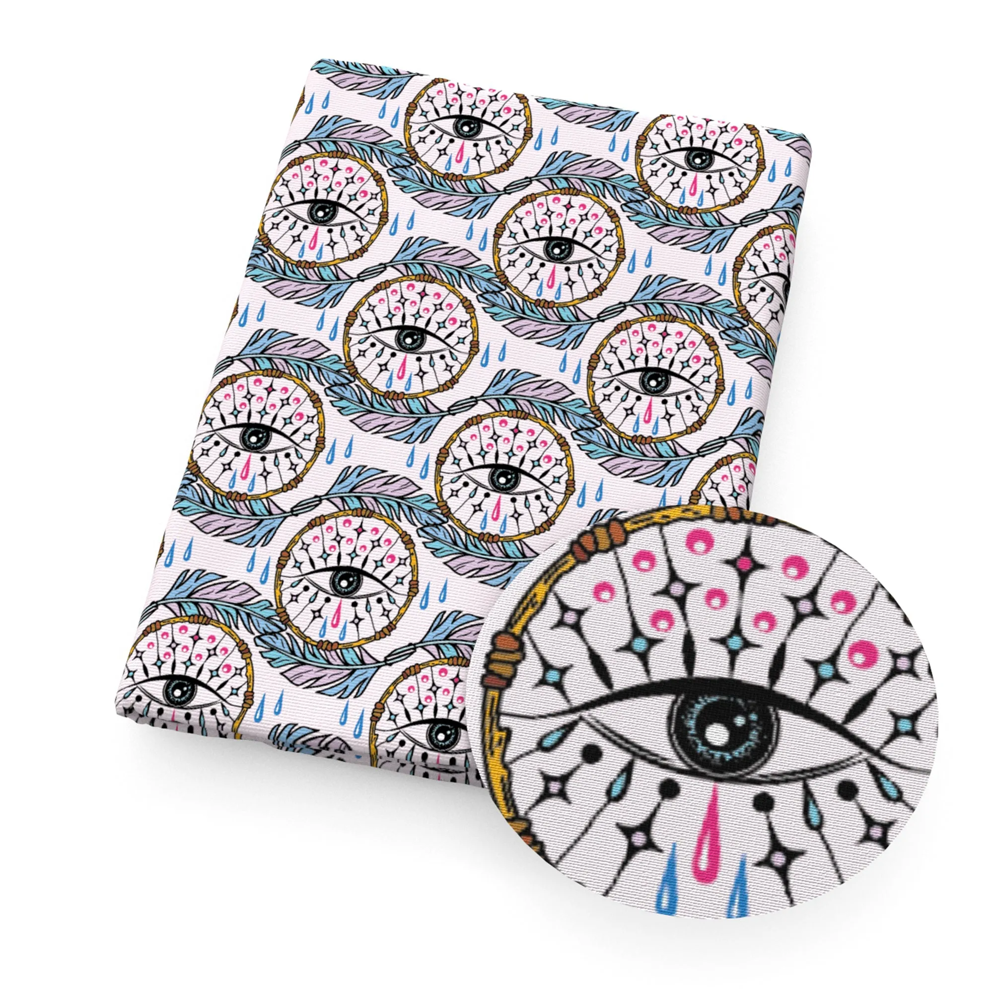 Eye Theme Printed Fabric