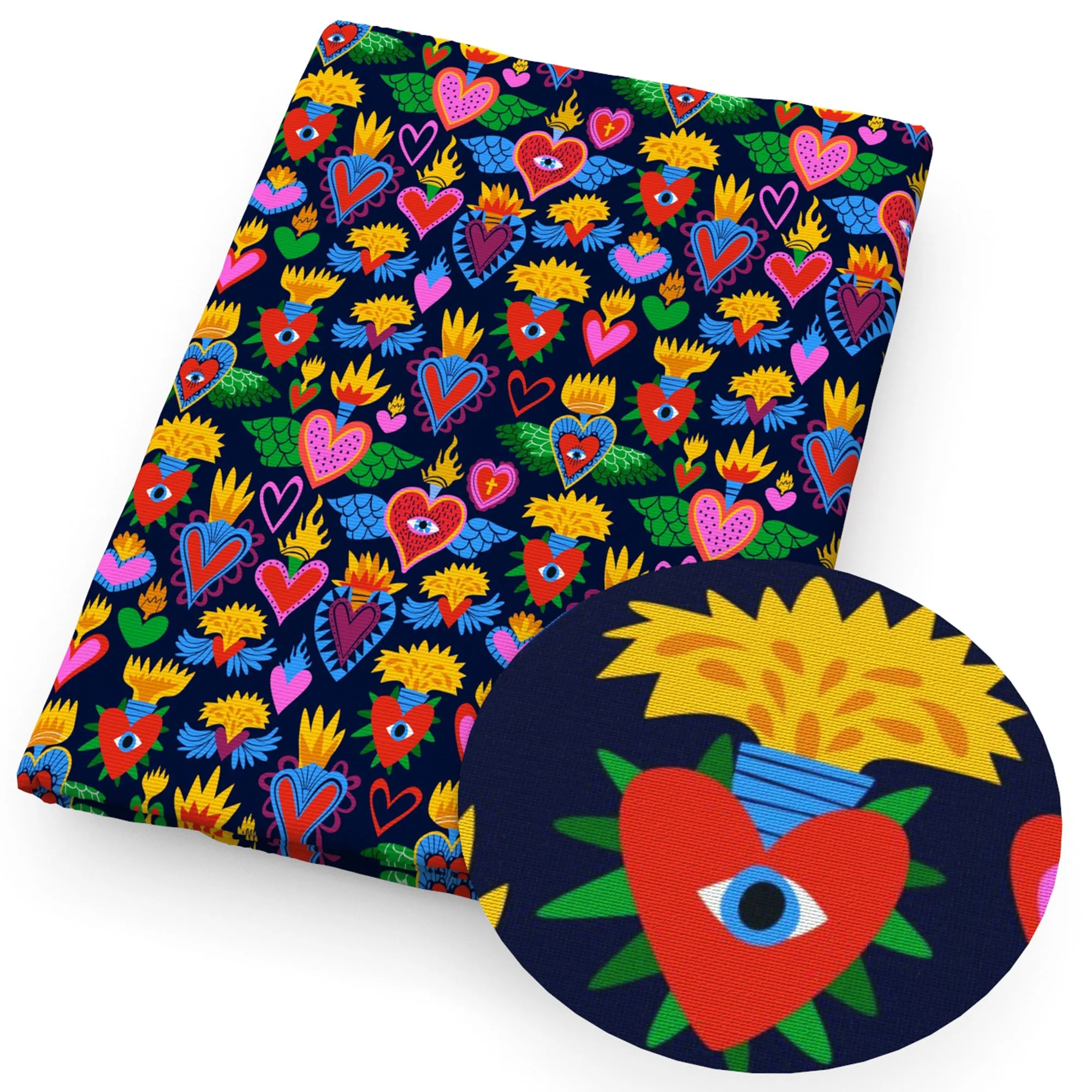 Eye Theme Printed Fabric