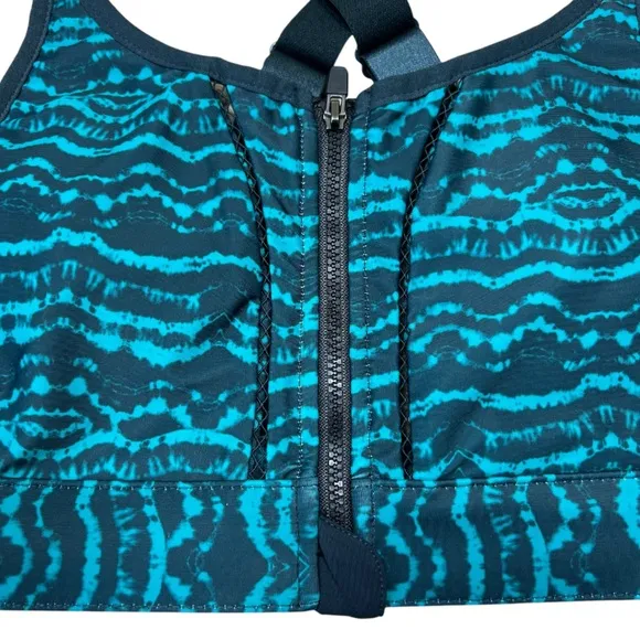 Fabletics Zoe Zip Up High Support Sports Bra Tidal Athletic Gym Training