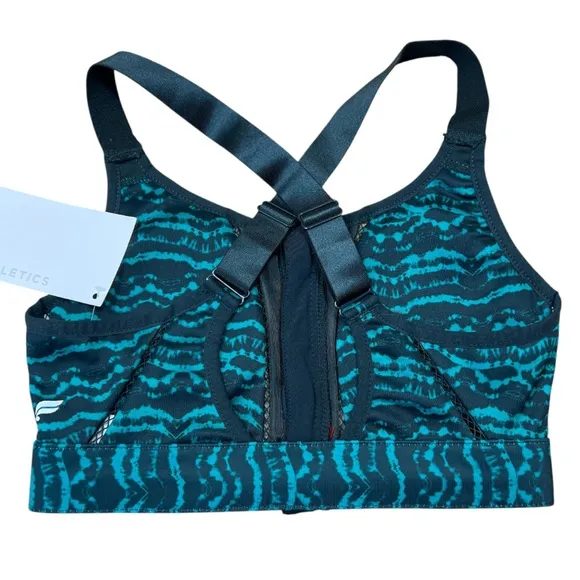 Fabletics Zoe Zip Up High Support Sports Bra Tidal Athletic Gym Training