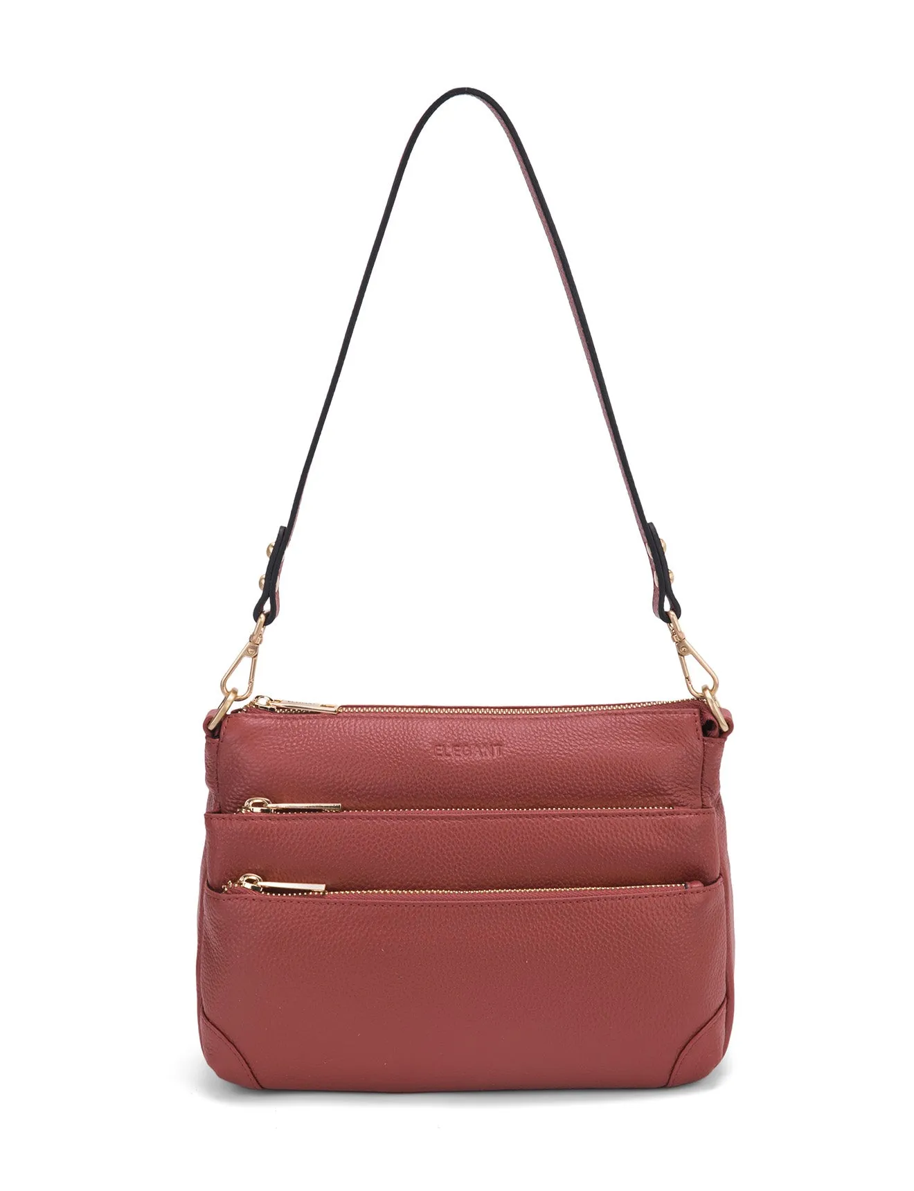 FAITH LEATHER CROSS BODY BAG- E1-0749-BRICK- SALE