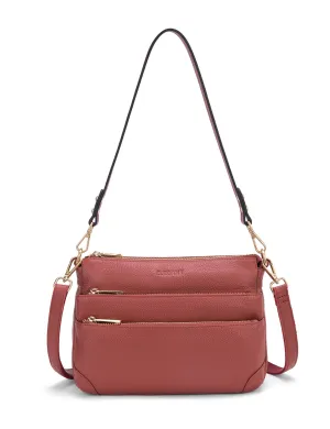 FAITH LEATHER CROSS BODY BAG- E1-0749-BRICK- SALE