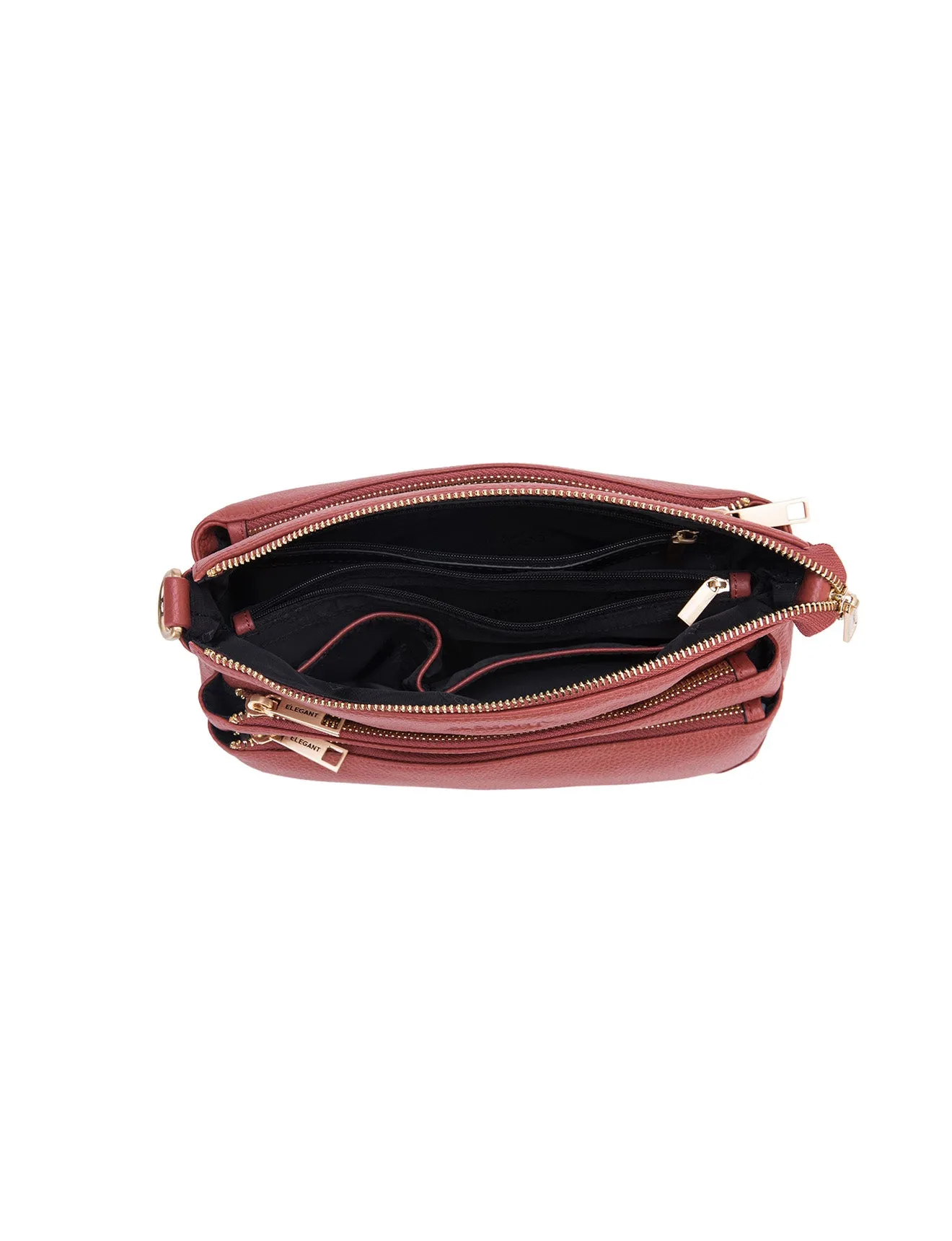 FAITH LEATHER CROSS BODY BAG- E1-0749-BRICK- SALE