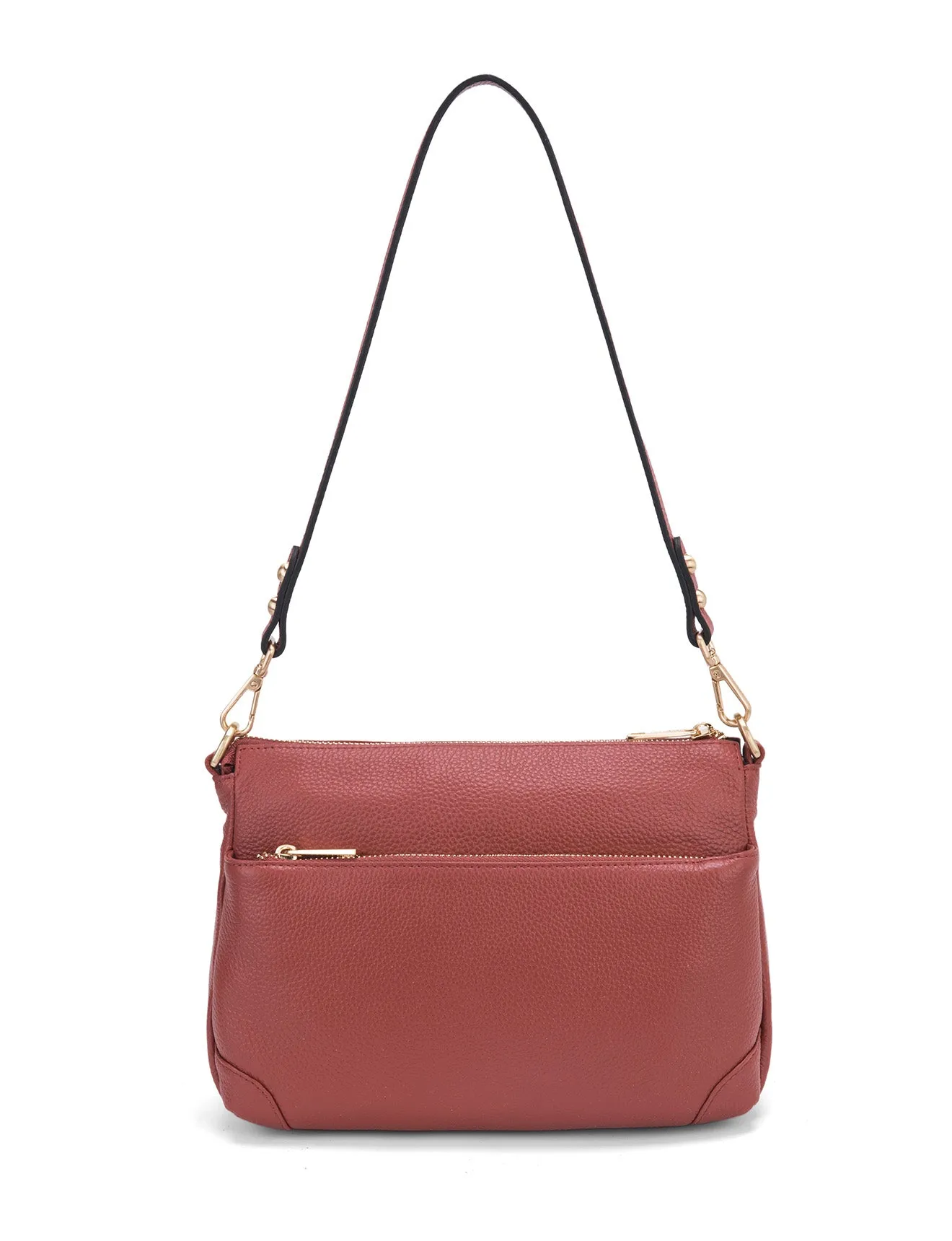 FAITH LEATHER CROSS BODY BAG- E1-0749-BRICK- SALE