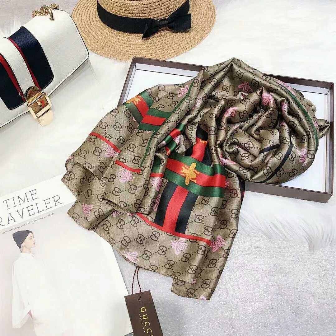 Fashion GG little bee printed silk scarf