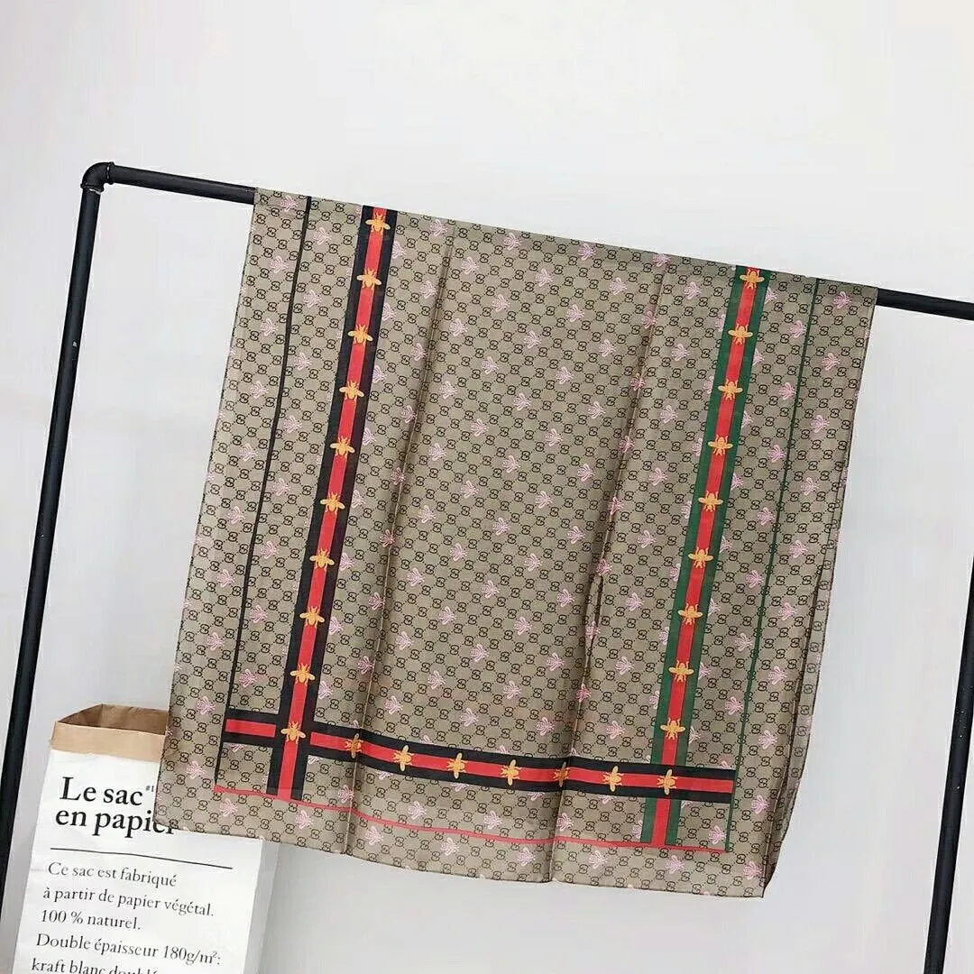 Fashion GG little bee printed silk scarf