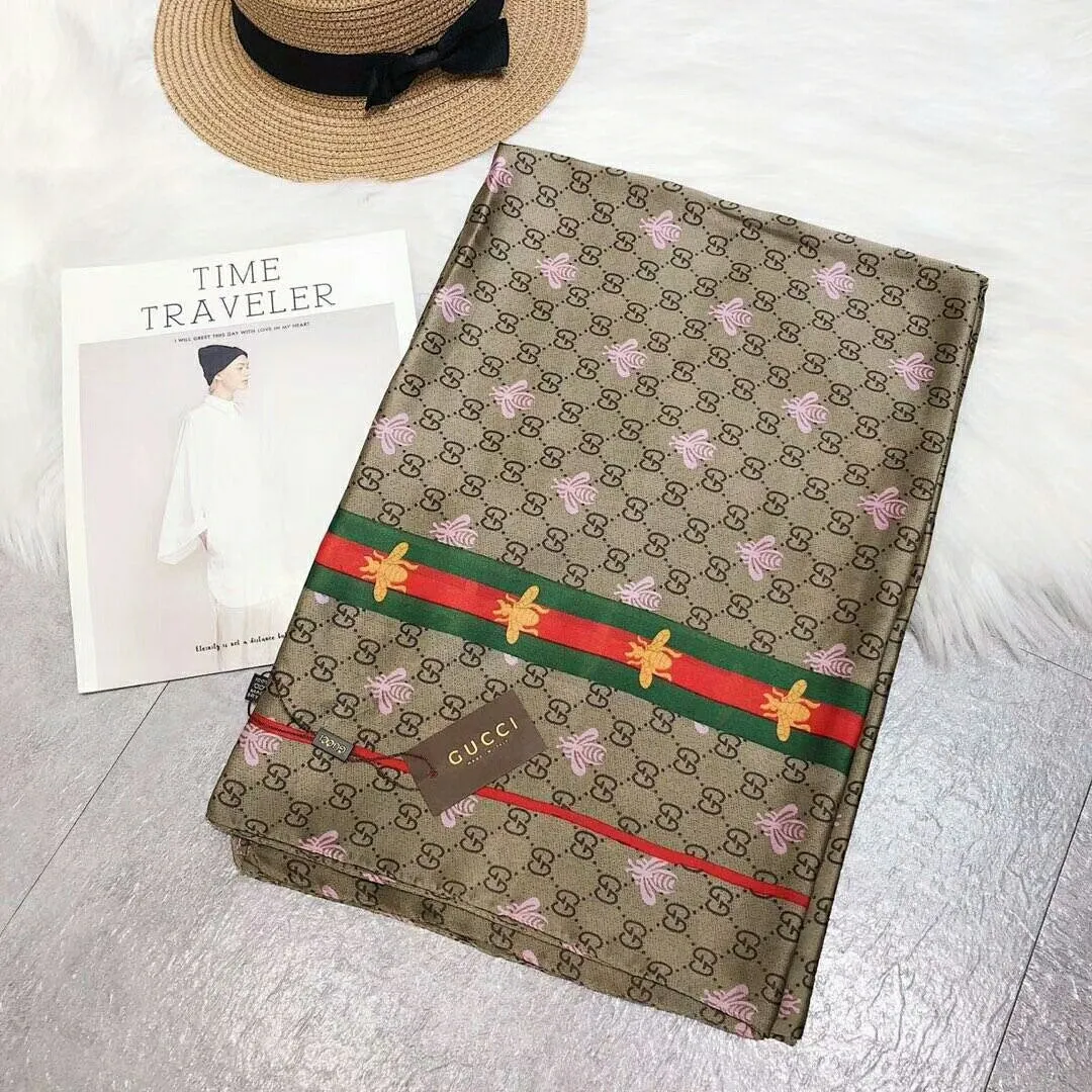 Fashion GG little bee printed silk scarf