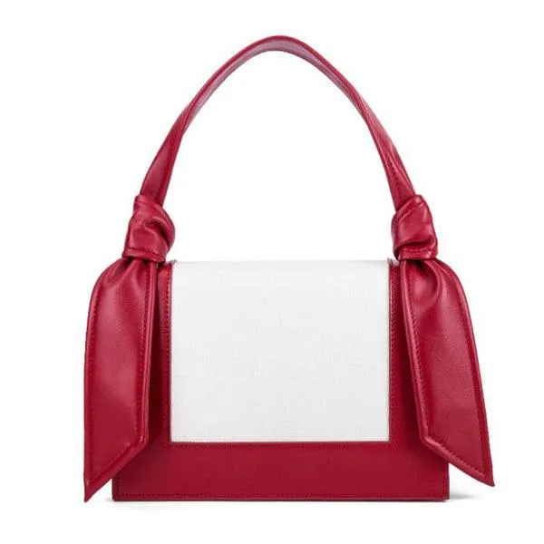 Fashion Women Tote With Scarf Elegant Handbag Red