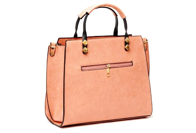 Fashionable Women Designer Leather 2 IN 1 Brown Bag