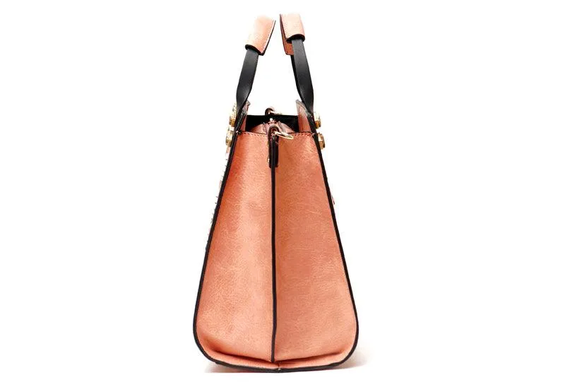 Fashionable Women Designer Leather 2 IN 1 Brown Bag