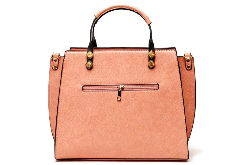 Fashionable Women Designer Leather 2 IN 1 Brown Bag