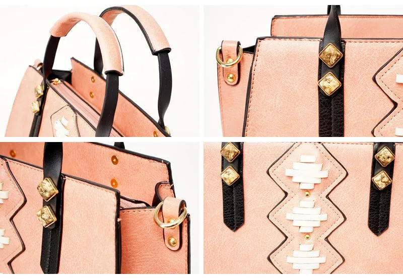 Fashionable Women Designer Leather 2 IN 1 Brown Bag