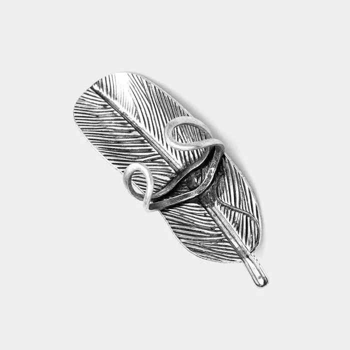 Feather Turquoise Embellished Metal Ring