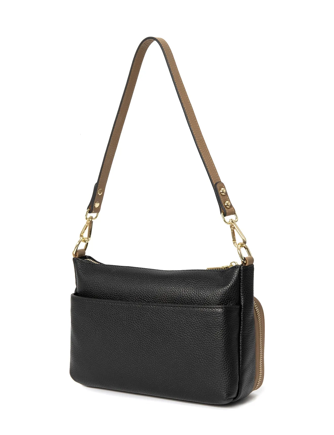 FELICITY LEATHER XBODY BAG- E1-0814A-BLK/CAM