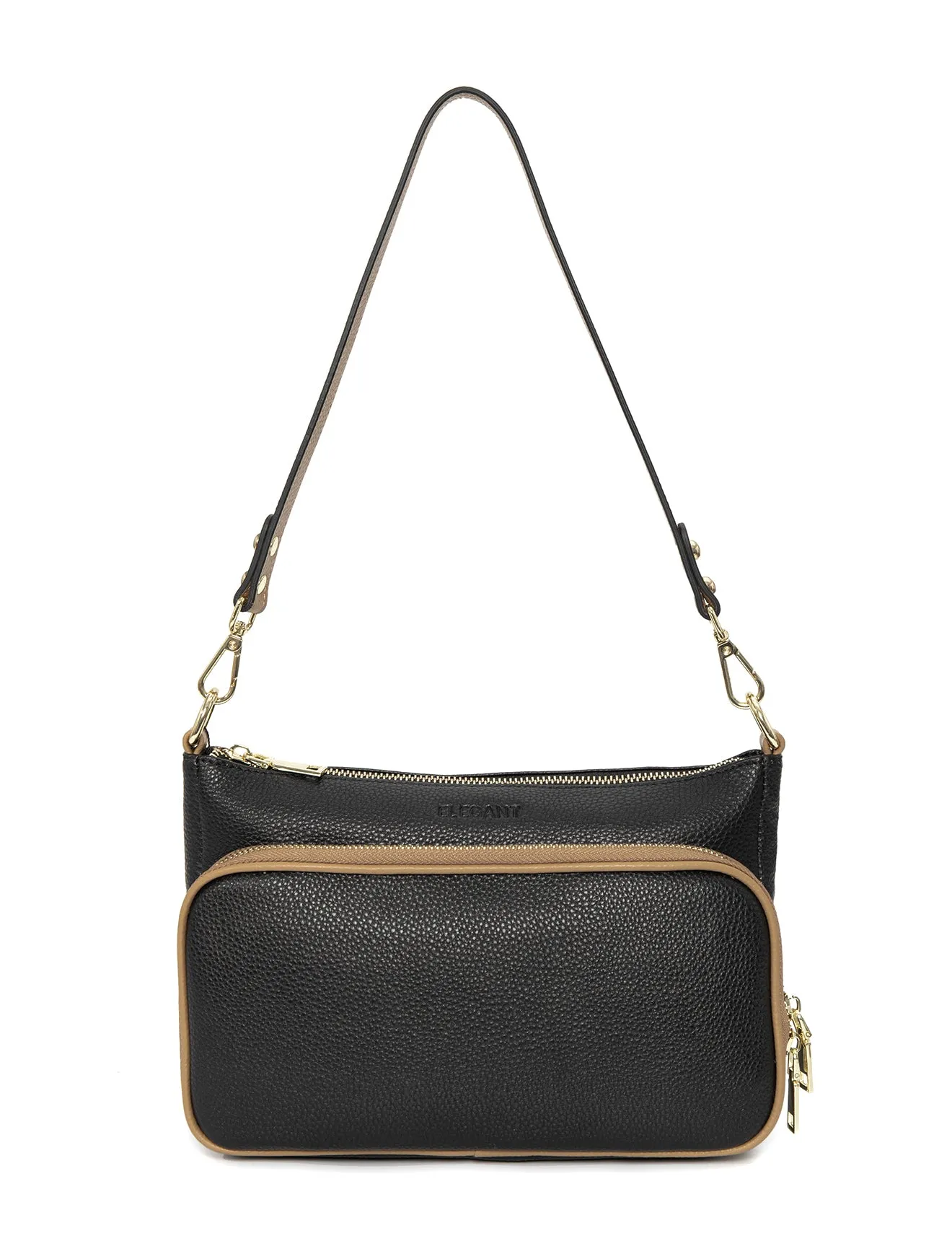 FELICITY LEATHER XBODY BAG- E1-0814A-BLK/CAM