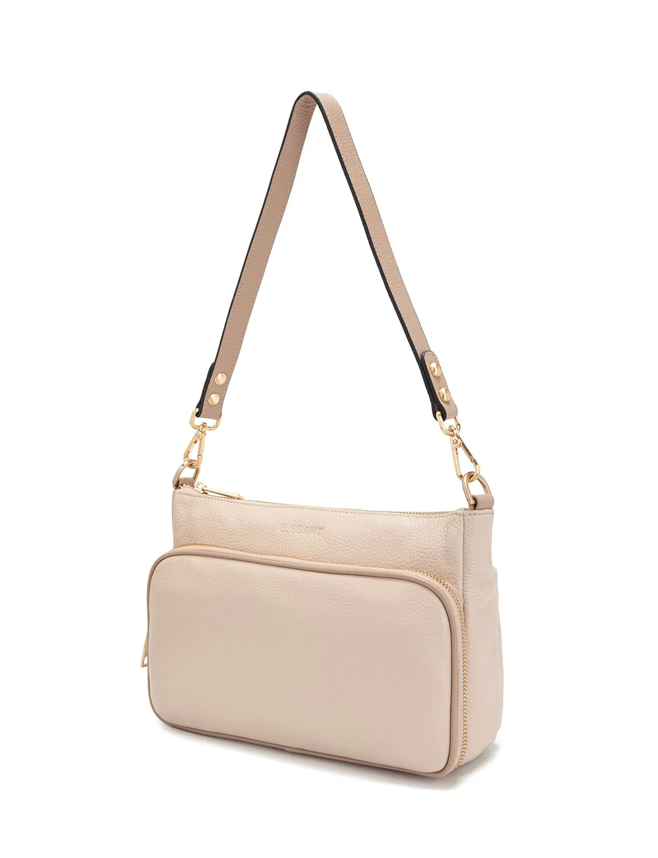 FELICITY LEATHER XBODY BAG- E1-0814A-IVORY/PUTTY