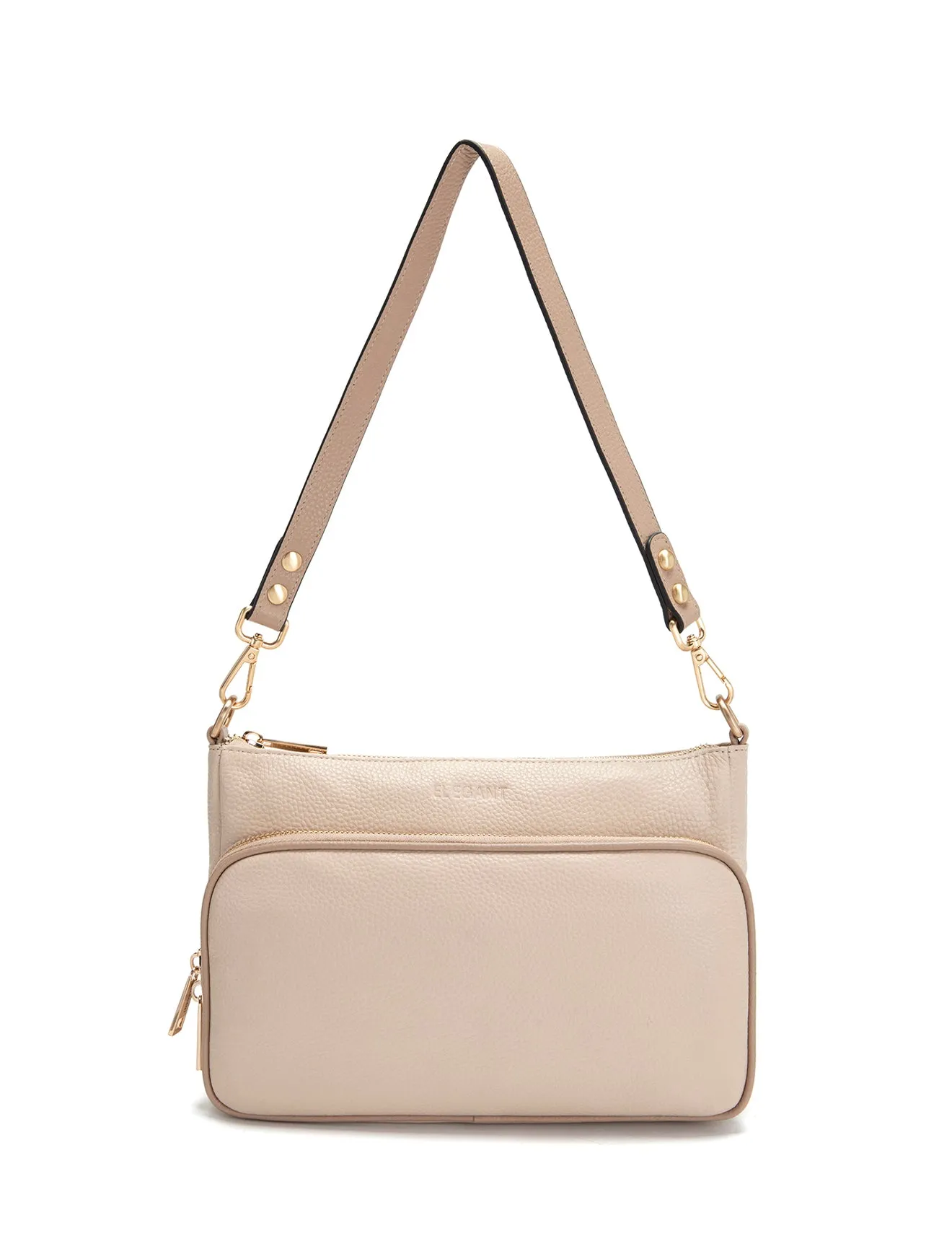 FELICITY LEATHER XBODY BAG- E1-0814A-IVORY/PUTTY