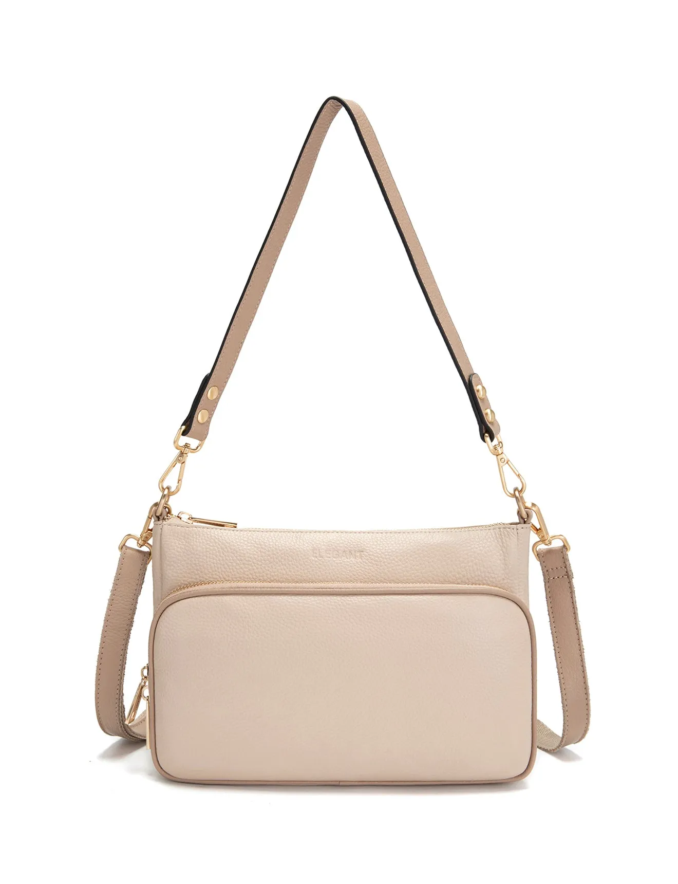 FELICITY LEATHER XBODY BAG- E1-0814A-IVORY/PUTTY