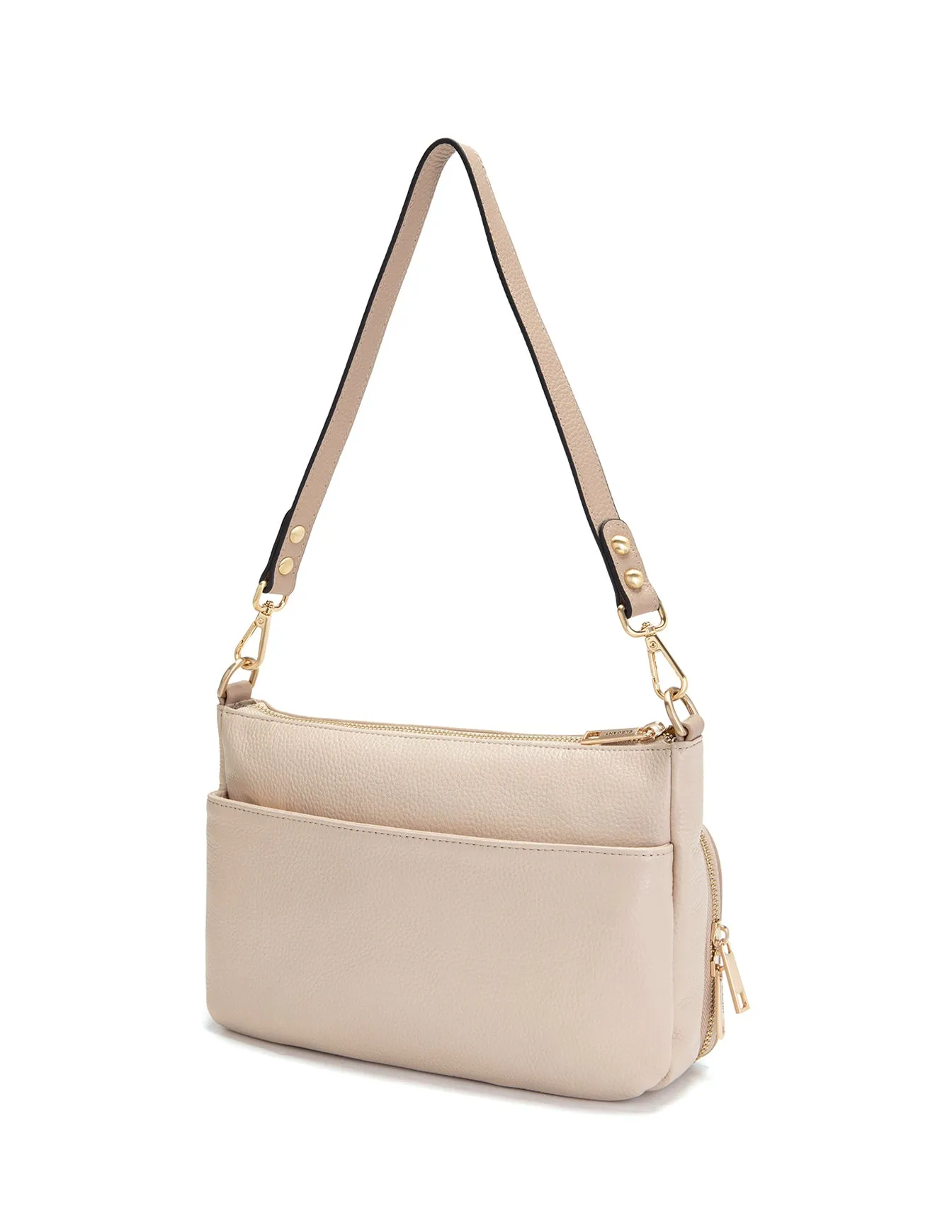 FELICITY LEATHER XBODY BAG- E1-0814A-IVORY/PUTTY