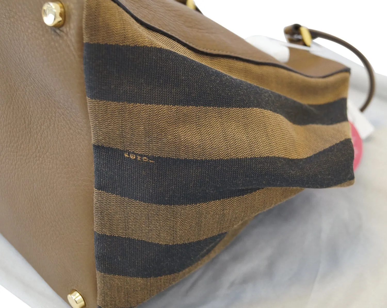 Fendi Pecan Canvas Leather Black/Brown Shoulder Bag