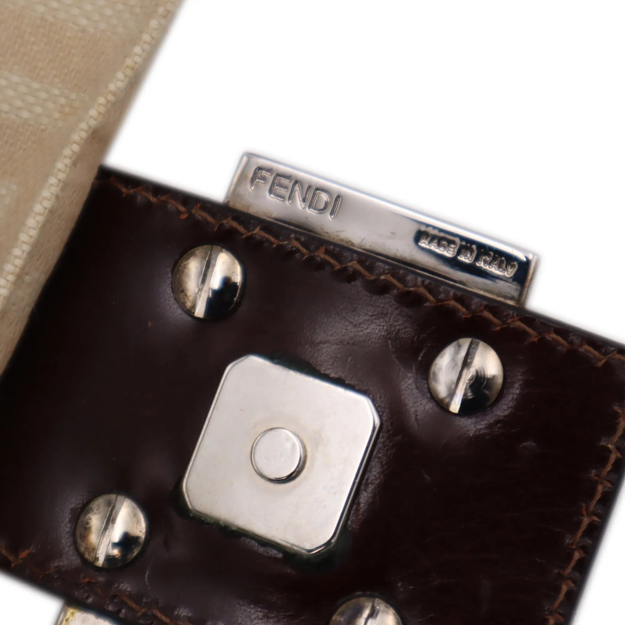 Fendi Zucca Canvas Mamma Baguette Shoulder Bag