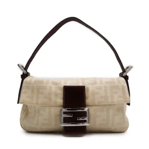 Fendi Zucca Canvas Mamma Baguette Shoulder Bag