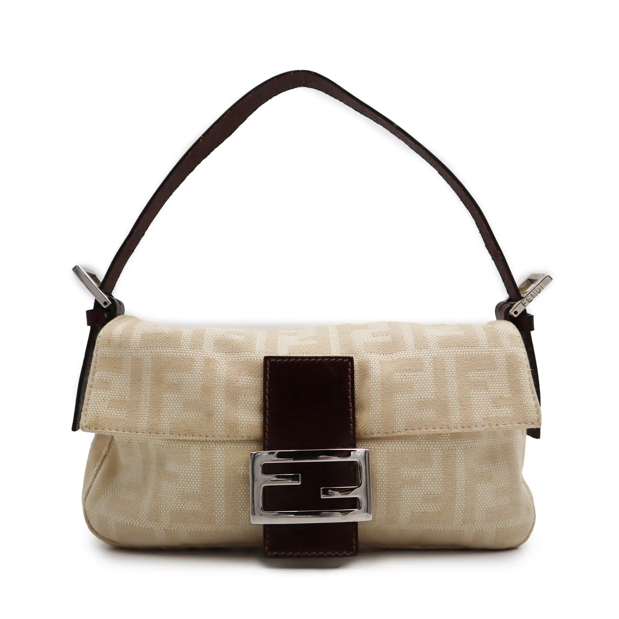 Fendi Zucca Canvas Mamma Baguette Shoulder Bag