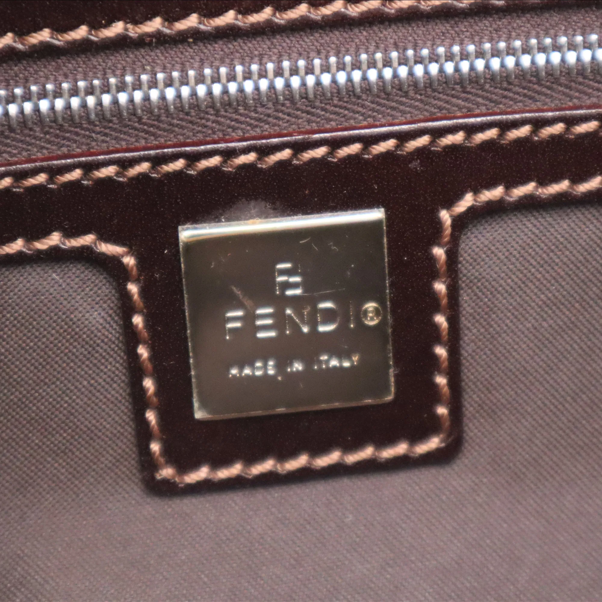 Fendi Zucca Canvas Mamma Baguette Shoulder Bag