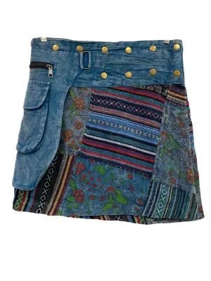 Festival Skirt Patchwork Mushroom Print