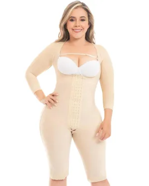 Final Sale Clearance Fajas M & D Faja Colombiana Post Surgery & Daily Use Knee Length Shapewear with Sleeves