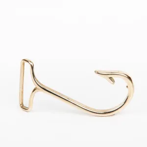 Fish Hook Belt Buckle - Solid Brass