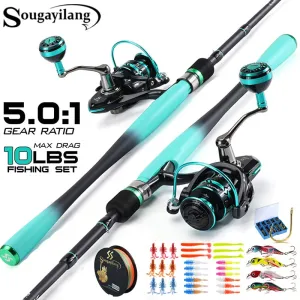 Fishing Rod reel Combo 1.8/2.1m Carbon Spin Rod and 2000~4000 Series Spin Reel Max Drag 10Kg