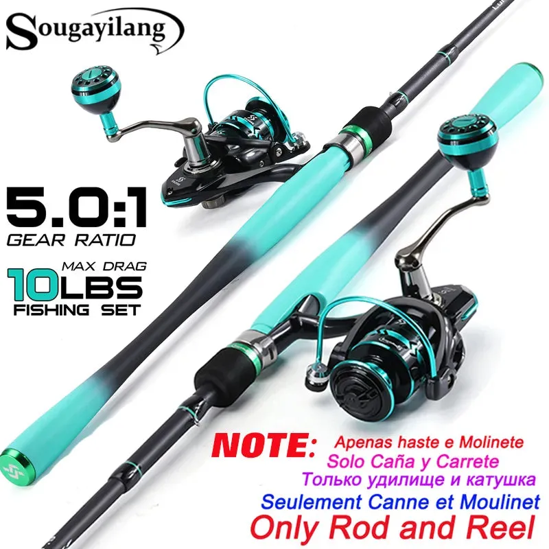 Fishing Rod reel Combo 1.8/2.1m Carbon Spin Rod and 2000~4000 Series Spin Reel Max Drag 10Kg