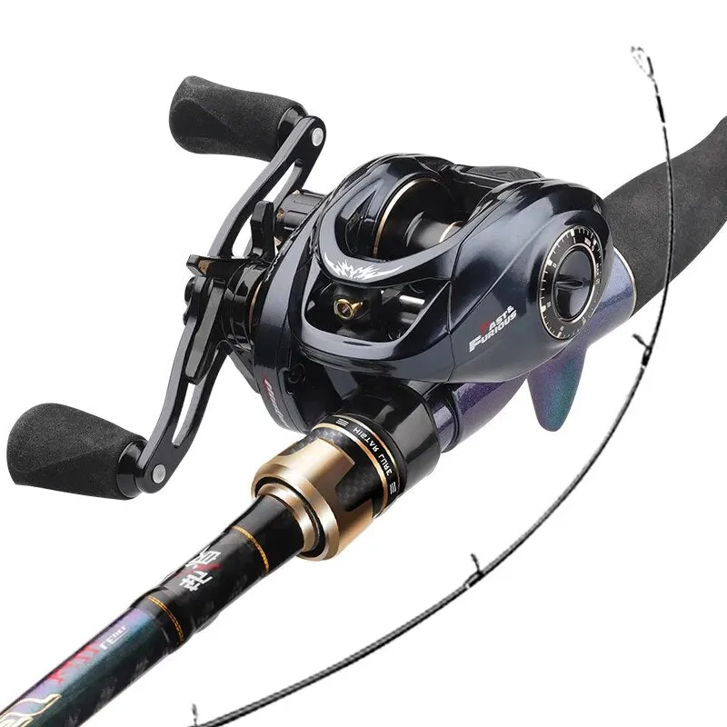 Fishing spin and bait caster traveller Combo top quality Carbon Set