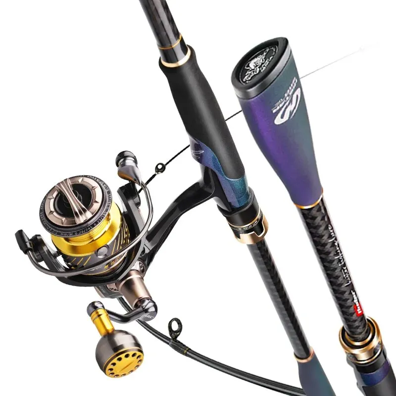Fishing spin and bait caster traveller Combo top quality Carbon Set