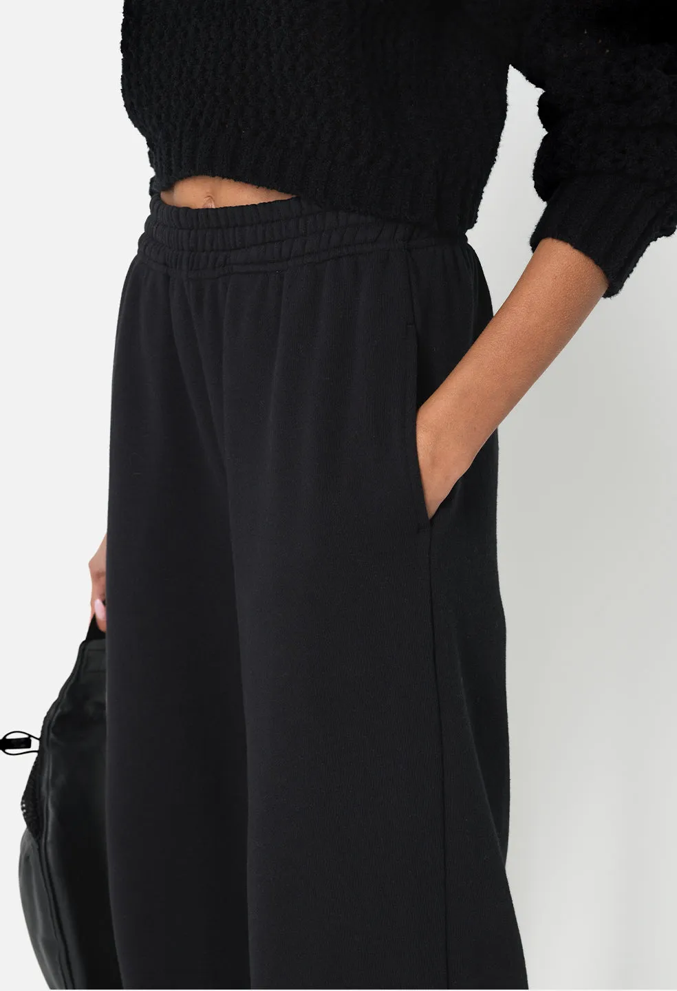 Fleeced Balloon Sweats / Black