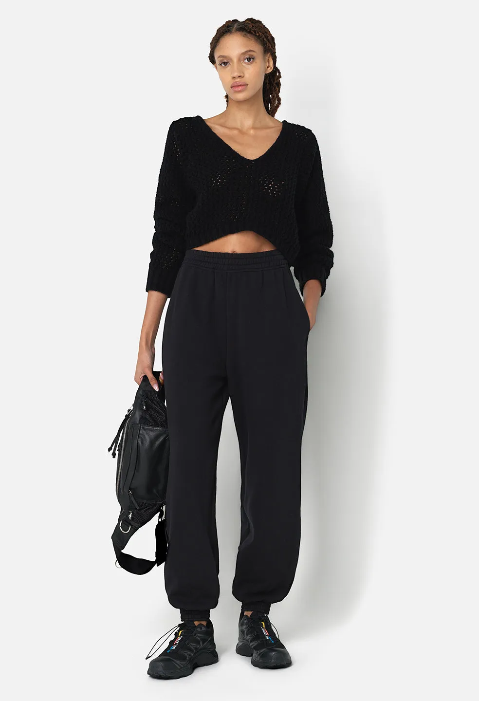 Fleeced Balloon Sweats / Black