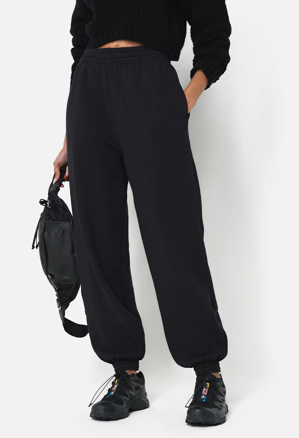 Fleeced Balloon Sweats / Black