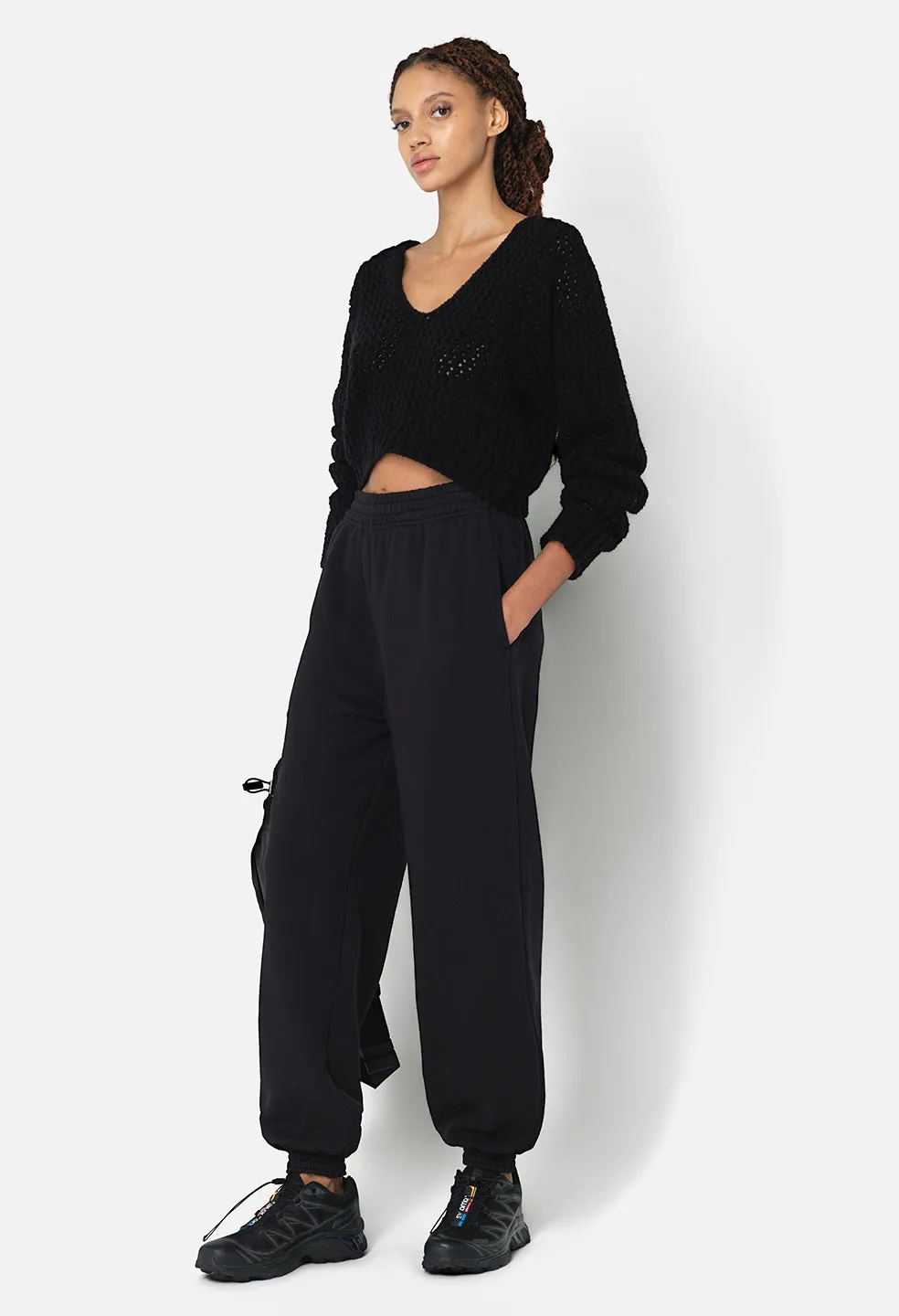 Fleeced Balloon Sweats / Black