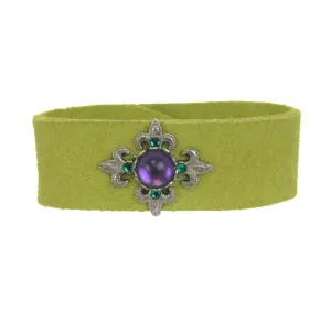 Fleur De Lis Leather Bracelet 1" Suede
