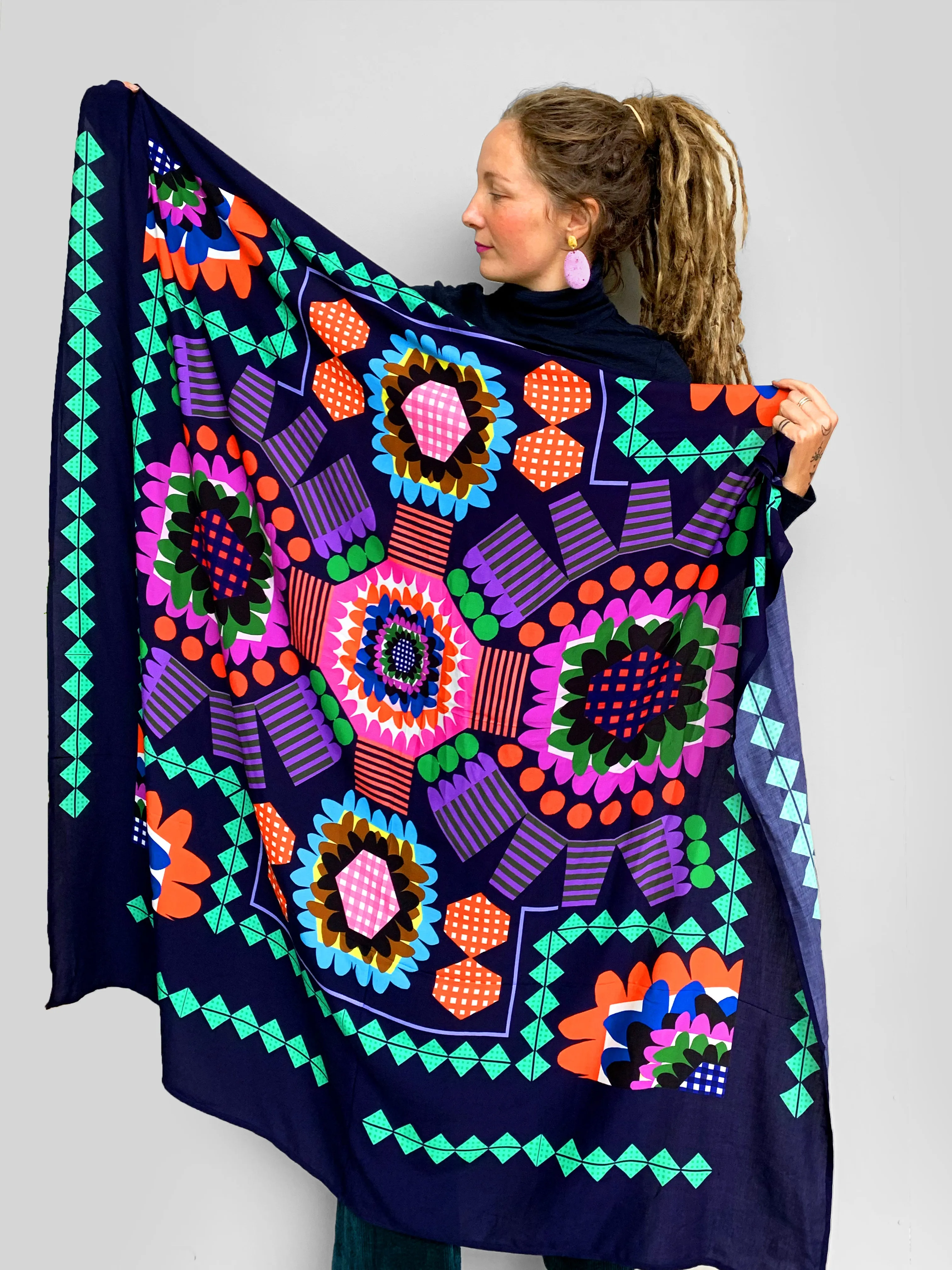 Florence Bloom cotton silk scarf