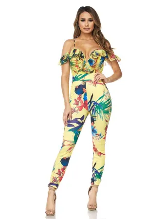 Florina Floral Ruffle Straps Jumpsuit