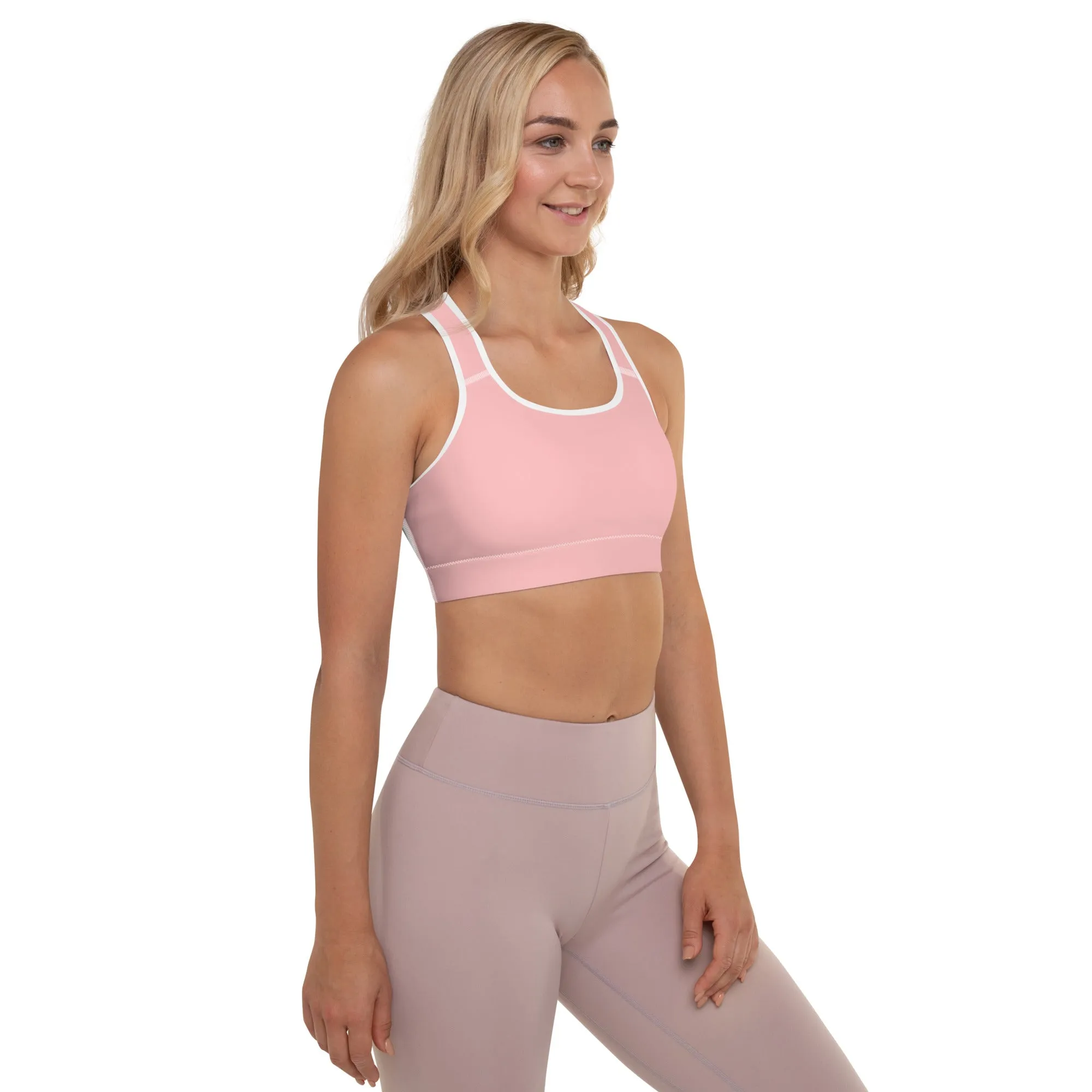 Flower Pink Padded Sports Bra