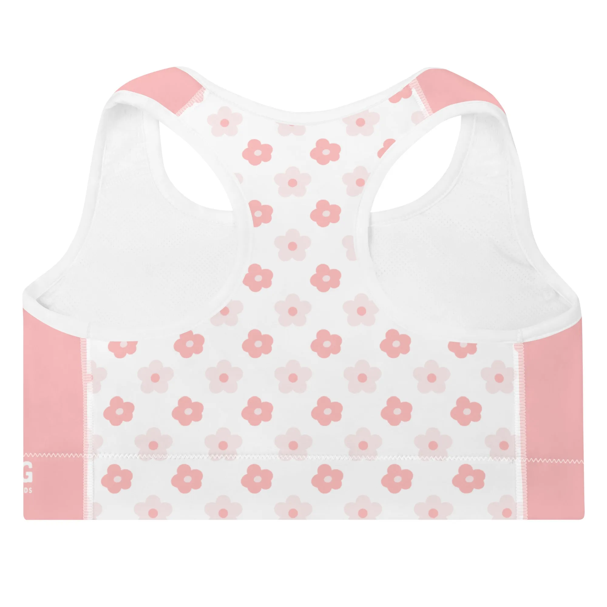 Flower Pink Padded Sports Bra